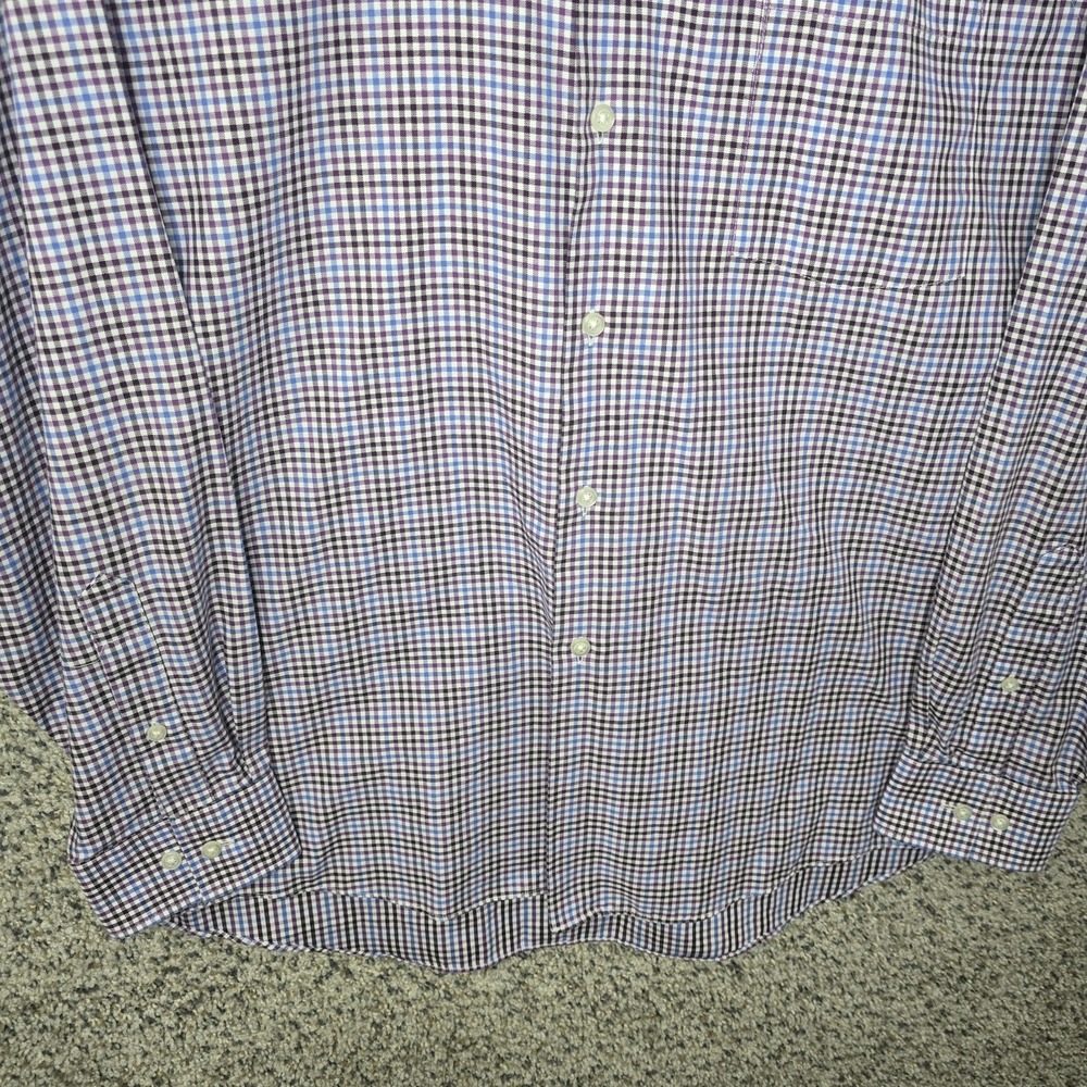 Van Heusen Dress Shirt Mens 16 34/35 Blue Button Up Regular Fit Flex Collar - Picture 5 of 7